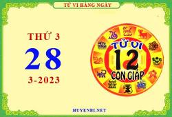 Xem tử vi ngày 28/3/2023 thứ 3 của 12 con giáp chi tiết nhất