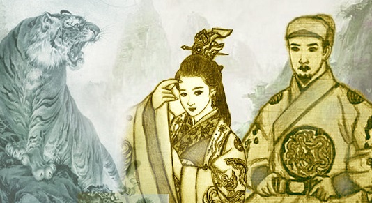 Bảo Thánh Hoàng hậu dũng cảm đối mặt với hổ bảo vệ vua Trần Nhân Tông