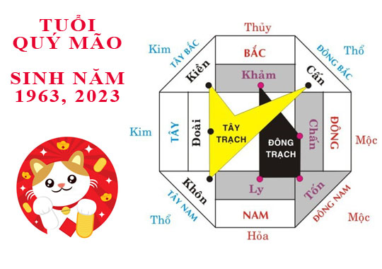Sinh năm 1963 Quý Mão hợp hướng nào?