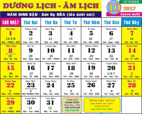 Tử vi 12 con giáp tháng 10 năm 2017