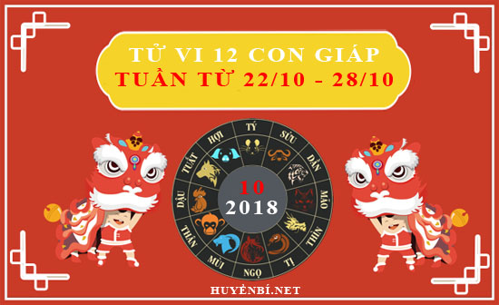Tử vi hàng tuần của 12 con giáp từ ngày 22/10 đến 28/10/2018