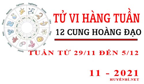 Tử vi tuần mới từ ngày 29/11/2021 - 5/12/2021 của 12 cung hoàng đạo