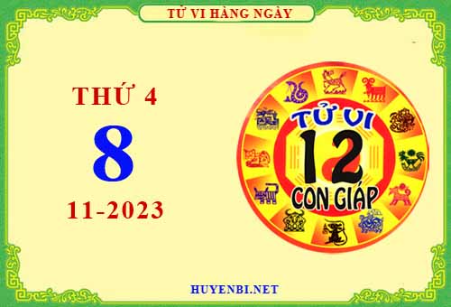 Xem tử vi ngày 8/11/2023 thứ 4 của 12 con giáp chi tiết nhất