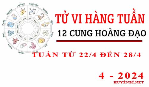 Tử vi tuần mới từ ngày 22/4/2024 - 28/4/2024 của 12 cung hoàng đạo
